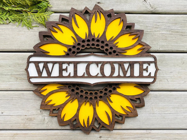 Sunflower Door Hanger 18 inch and 10 inch