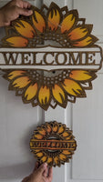 Sunflower Door Hanger 18 inch and 10 inch